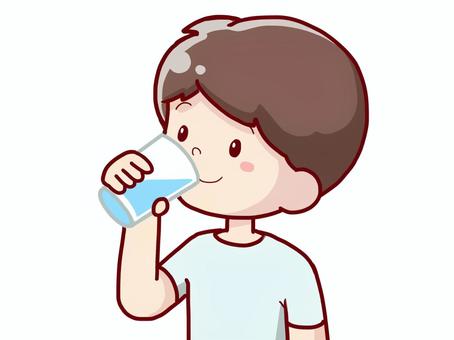 아이들이 물을 마시는 클립 아트
