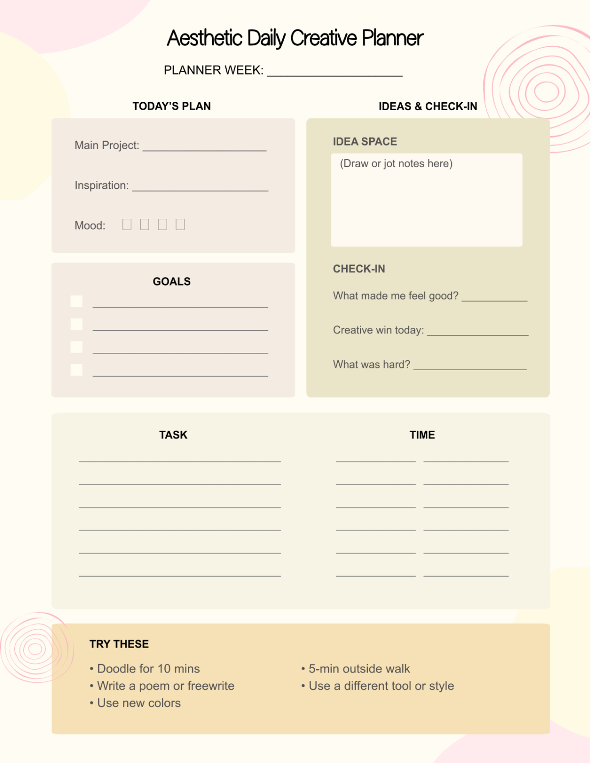 Free Aesthetic Planner Templates to Customize Online