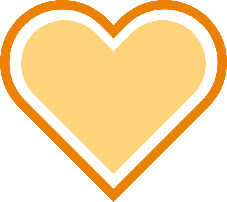 Orange Heart PNGs for Free Download